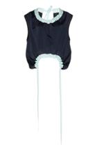 Cdric Charlier Cropped Ruched Satin Top