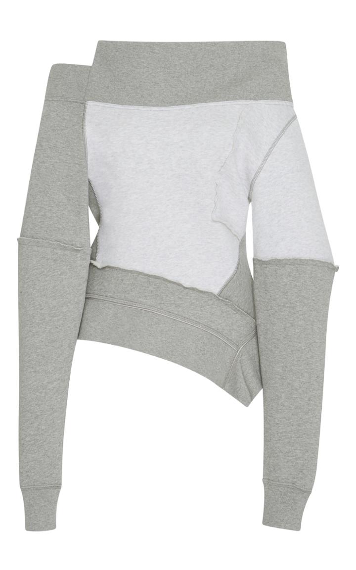 Burberry Patchwork Off-the-shoulder Jersey Sweatshirt