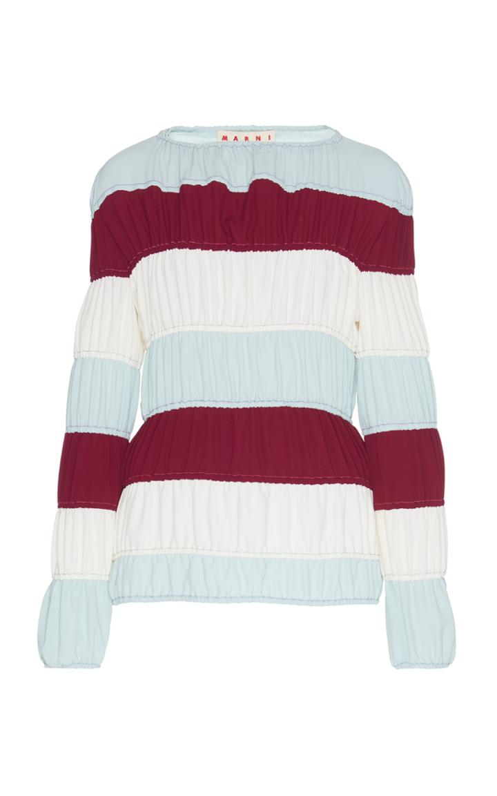 Marni Long Sleeve Gathered Blouse