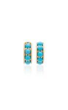 Jane Taylor Turquoise 14k Yellow Gold Hoop Earrings