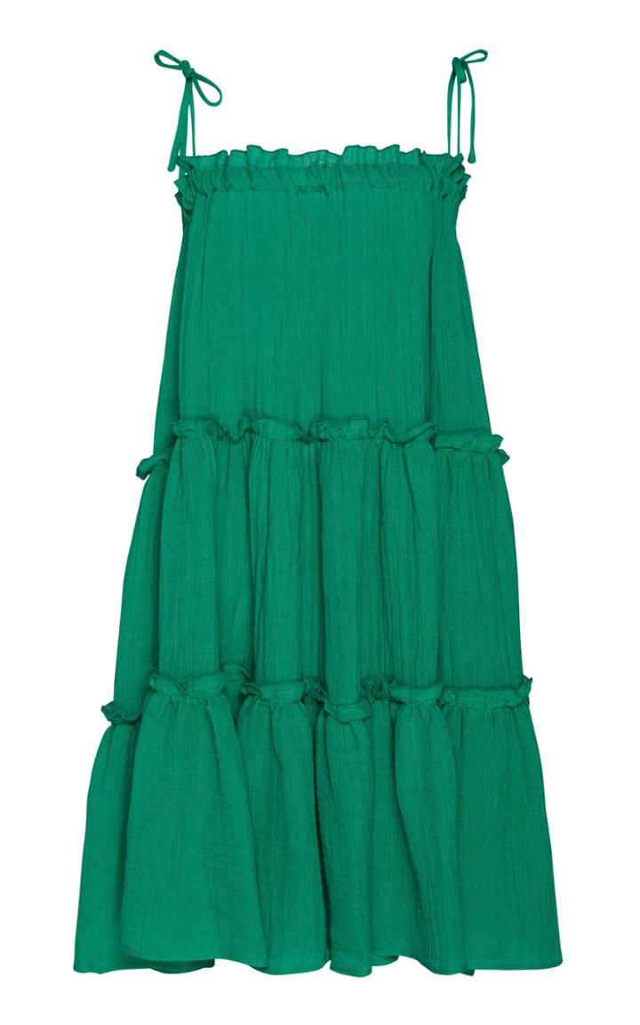 Lisa Marie Fernandez Drop-shoulder Tiered Ruffled Linen-blend Dress