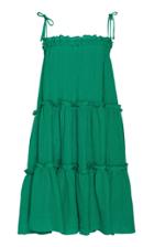 Lisa Marie Fernandez Drop-shoulder Tiered Ruffled Linen-blend Dress