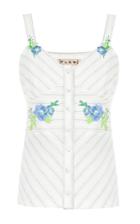 Flow The Label Stripe Embroidered Sleeveless Top