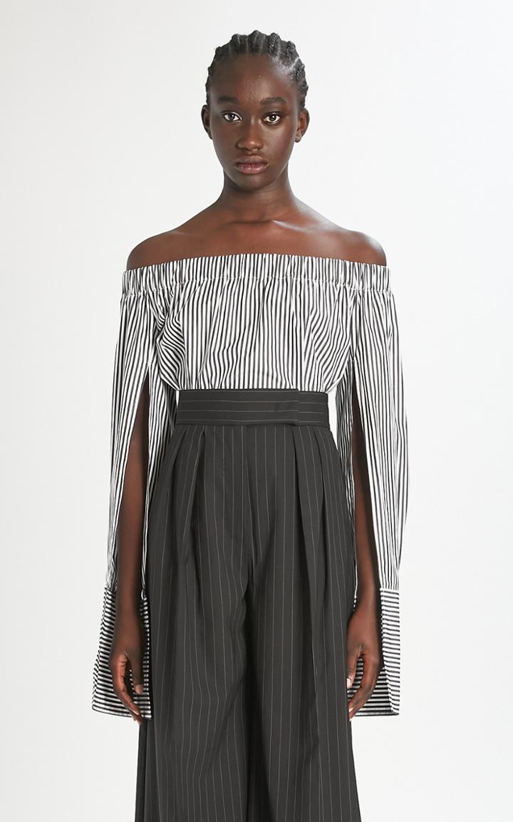 Moda Operandi Max Mara Seggio Striped Cotton Top