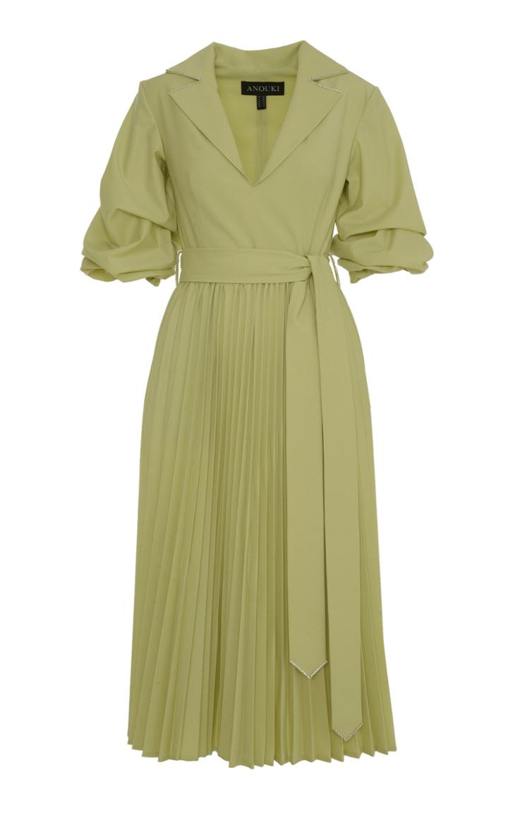 Anouki Crystal-embellished Wool-effect Midi Dress