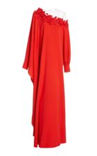 Moda Operandi Oscar De La Renta Cold-shoulder Silk-blend Caftan