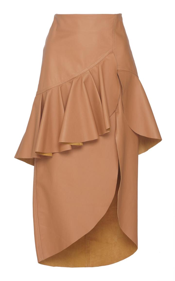 Johanna Ortiz Exuberancia Desconocida Peplum Leather Skirt