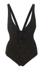 Onia Iona Lace-up Polka-dot Swimsuit