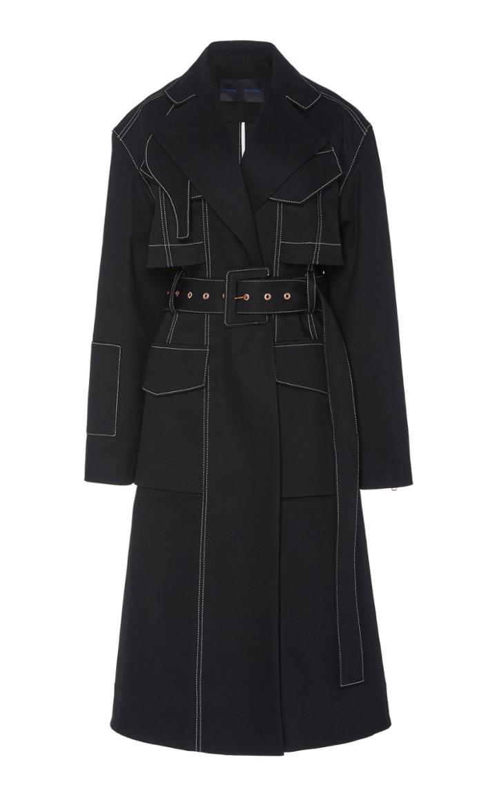 Proenza Schouler Belted Stretch Denim Trench Coat