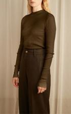 Moda Operandi Vince Texured-knit Mock-neck Top