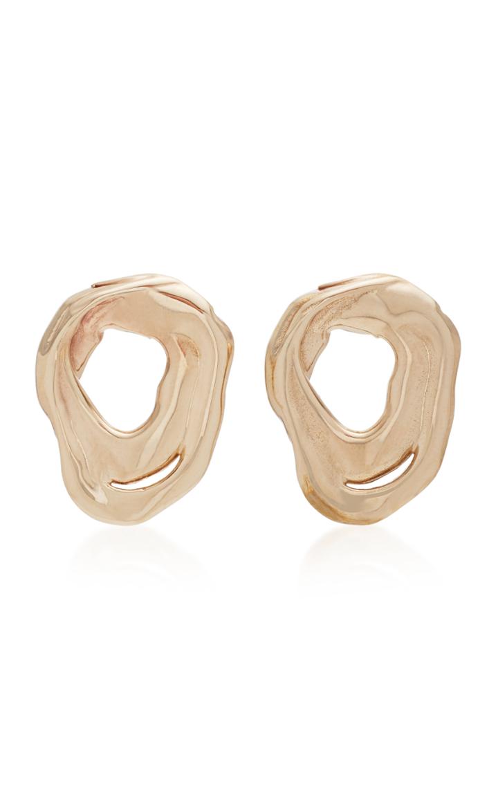 Modern Weaving Gold-plated Bronze Earrings
