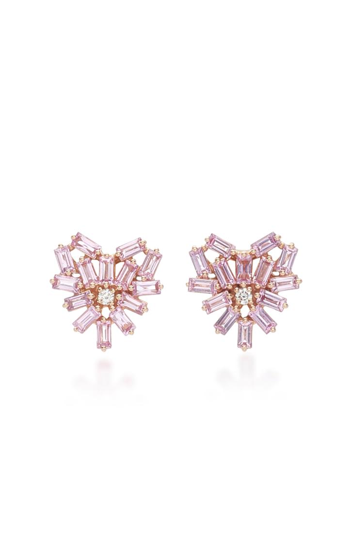 Suzanne Kalan Angel 18k Rose Gold, Sapphire And Diamond Earrings