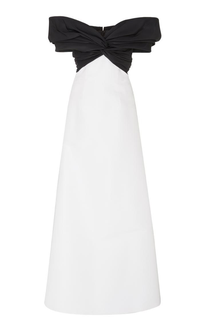 Carolina Herrera Off Shoulder Twist Front Gown