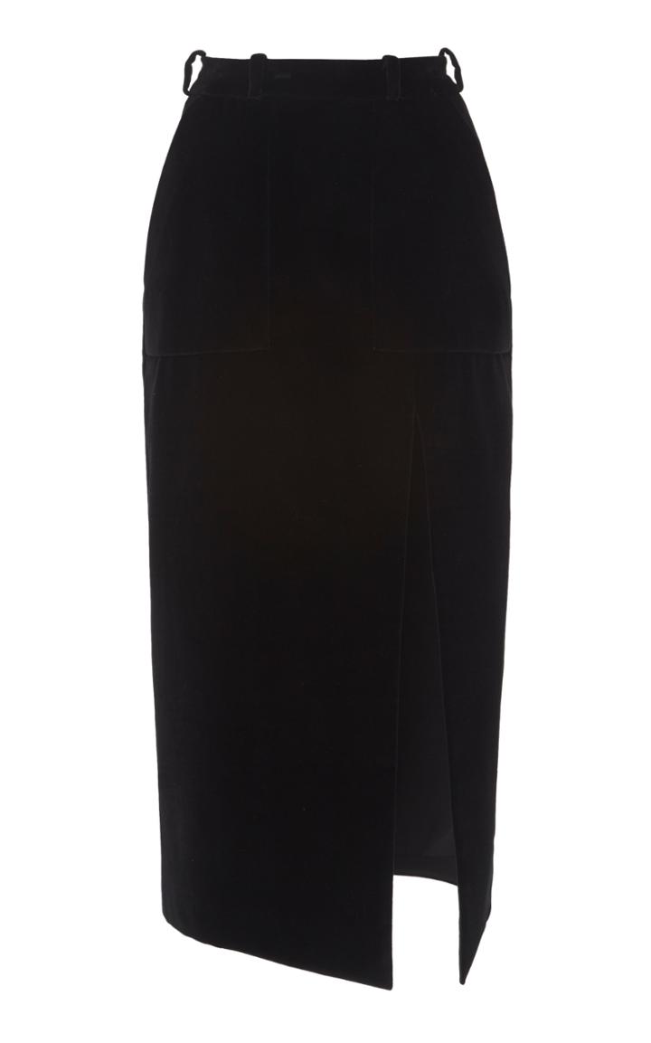 David Koma Cargo Pockets Velvet Skirt