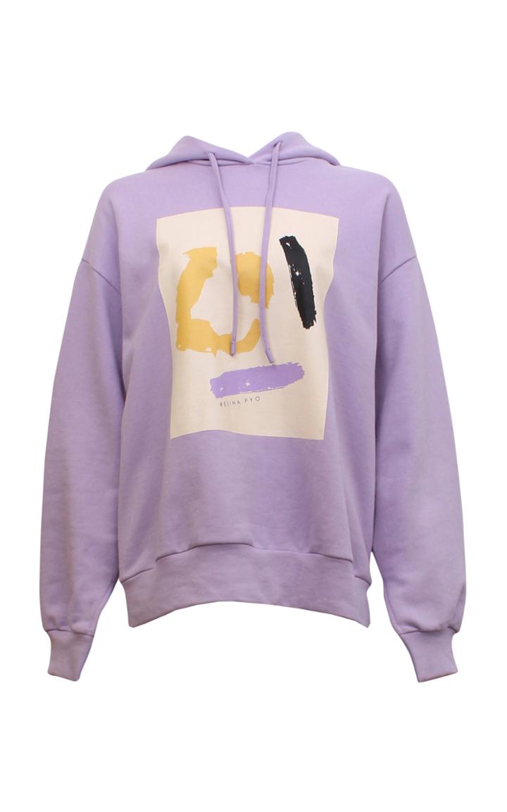 Moda Operandi Rejina Pyo Casey Oversized Printed Cotton French Terry Hoodie