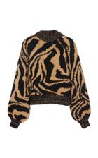 Ganni Hand-knit Leopard Wool Sweater