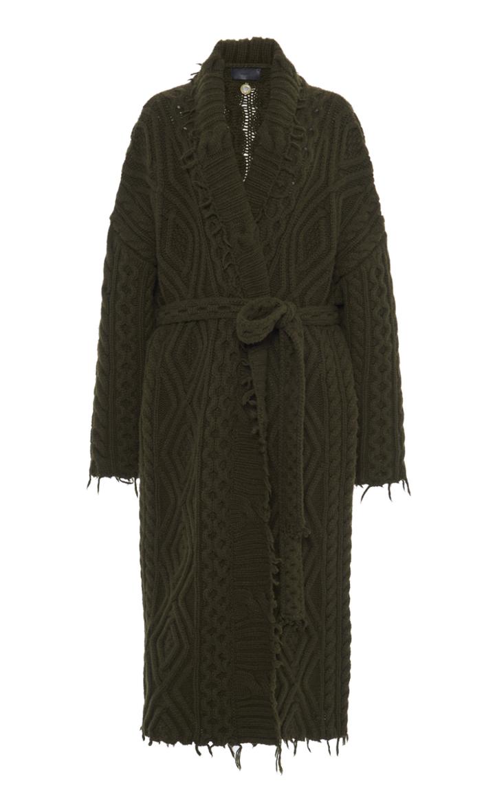 Moda Operandi Alanui Fisherman-knit Wool-cashmere Robe Coat
