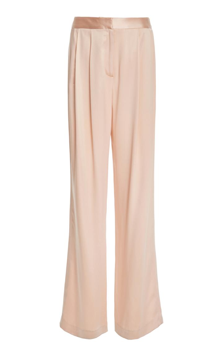 Adam Lippes Silk Charmeuse Pleated Trousers