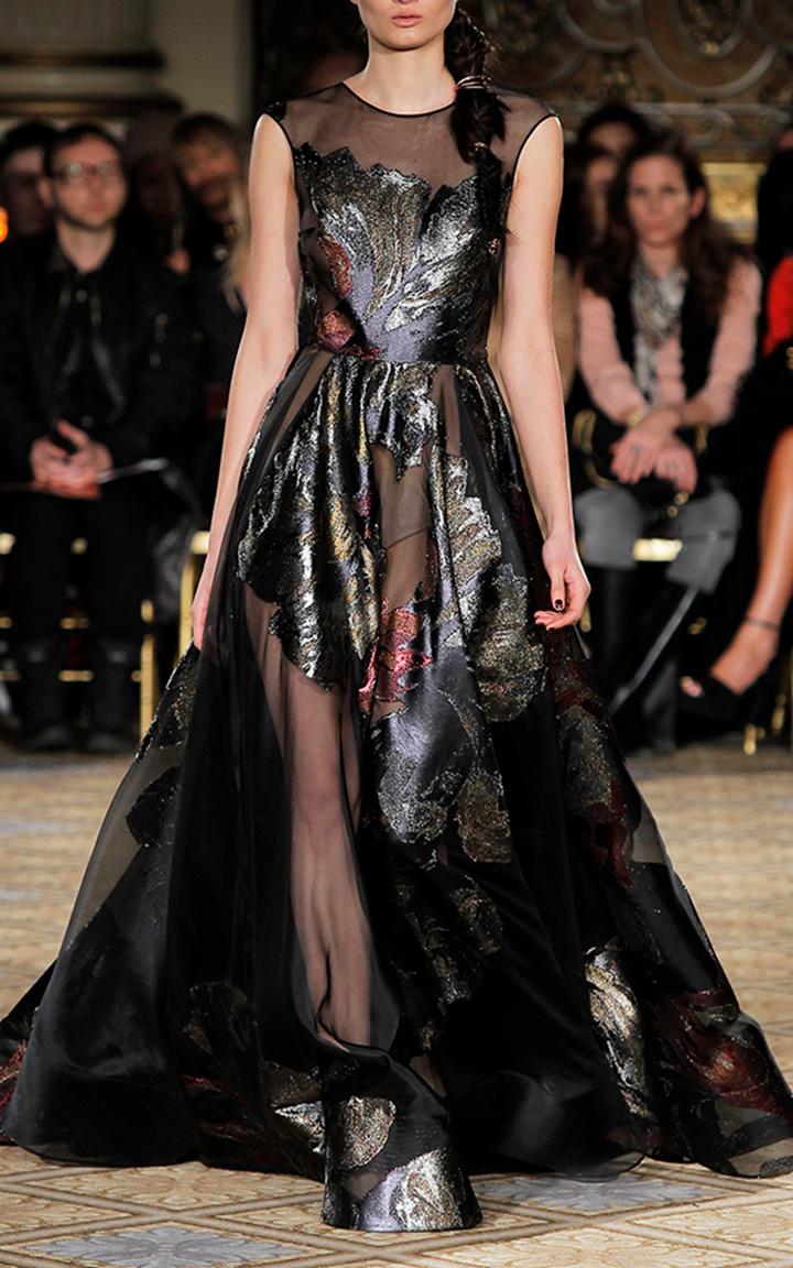 Christian Siriano Metallic Floral Gown