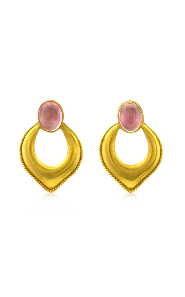 Moda Operandi Loren Nicole Arabesque Tourmaline 22k Yellow Gold Earrings