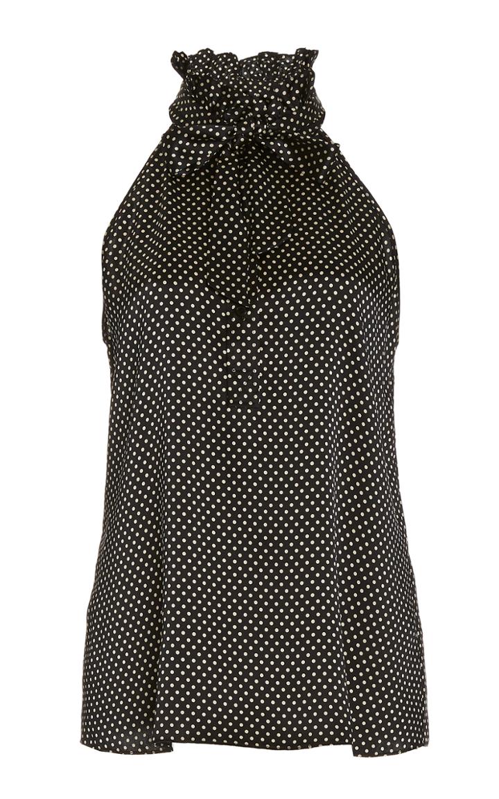 Moda Operandi Nili Lotan Daniella Ruffled Polka-dot Silk Tie-neck Top