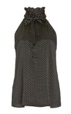Moda Operandi Nili Lotan Daniella Ruffled Polka-dot Silk Tie-neck Top