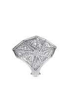 Mike Joseph White Gold And White Diamond Web Ring