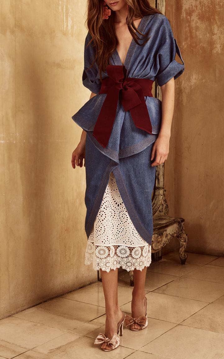 Johanna Ortiz Nuevo Mexicana Denim Trench Coat