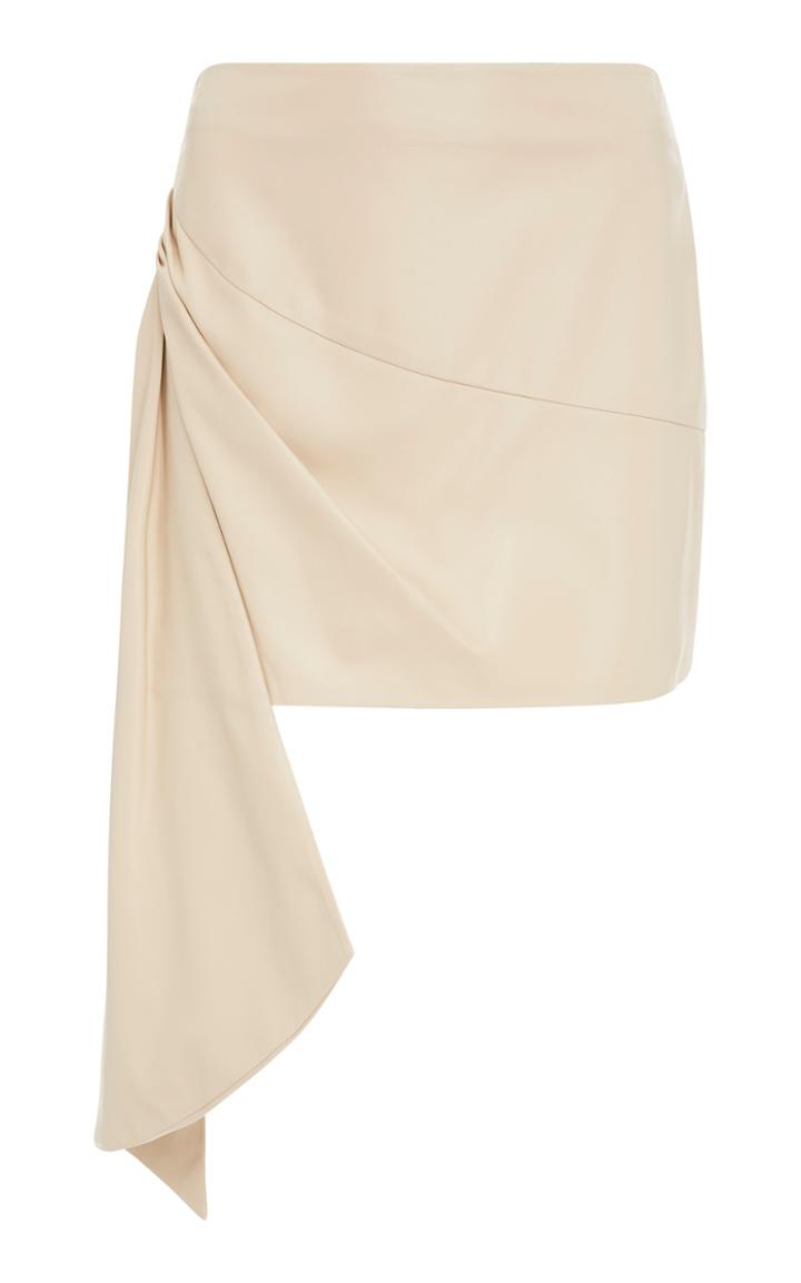 Zeynep Aray Asymmetric Leather Mini Skirt