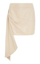 Zeynep Aray Asymmetric Leather Mini Skirt