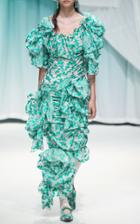 Moda Operandi Yuhan Wang Ruched Jacquard-chiffon Dress