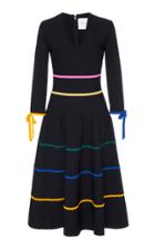 Carolina Herrera 3/4 Sleeve Knit A-line Dress