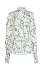 Victoria Beckham Chain-link Print Silk Crepe Blouse