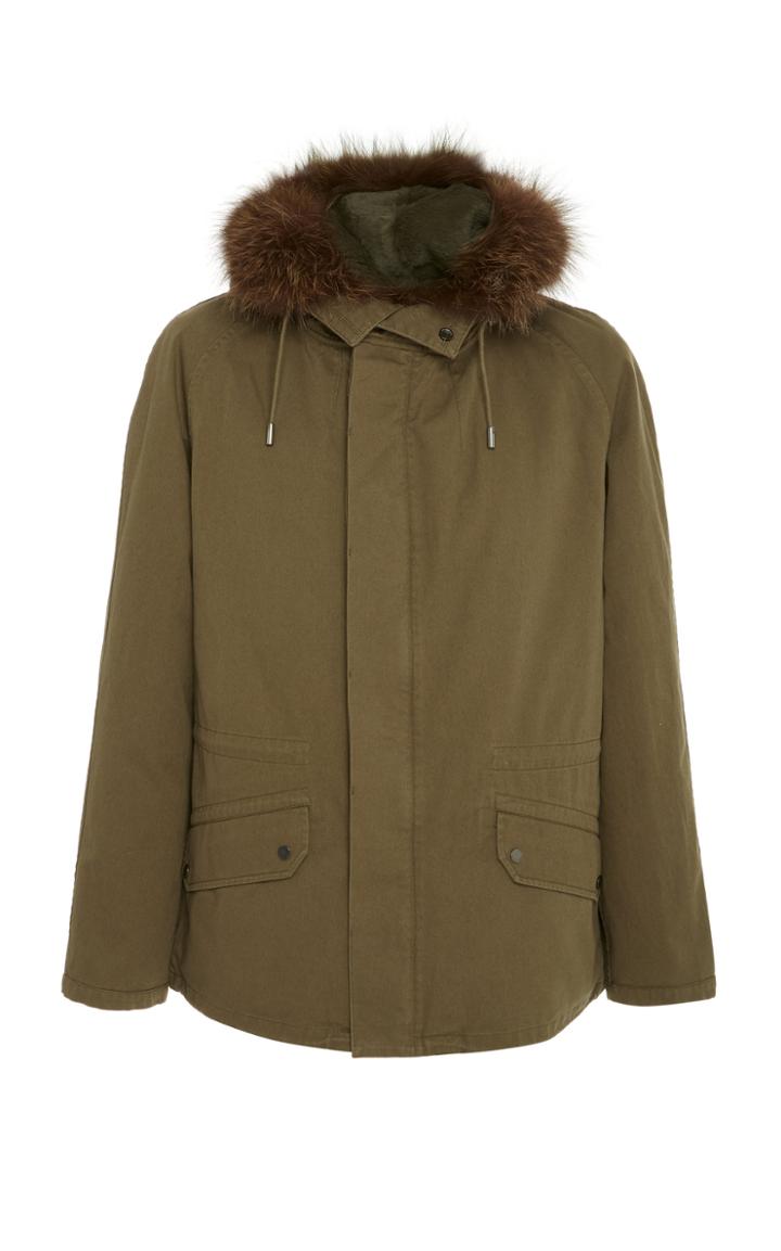 Yves Salomon Paris Rabbit-lined Fox-trimmed Cotton Parka