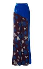 Cushnie Printed Satin And Velvet Wide-leg Pants