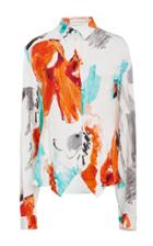 Christian Siriano Watercolor Silk Blend Shirt