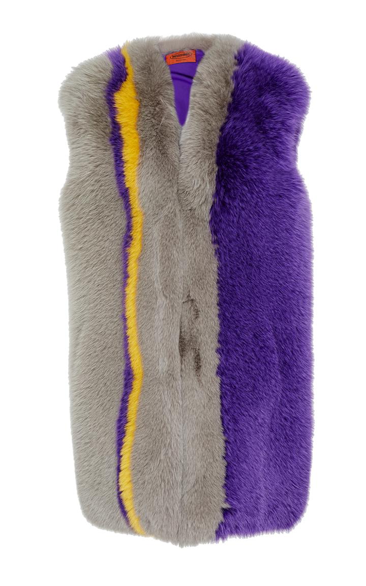 Missoni Colorblocked Fur Vest