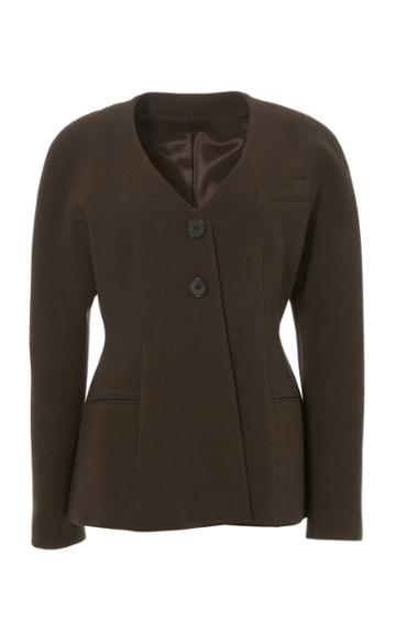 Moda Operandi Lvir Collarless Wool-blend Jacket