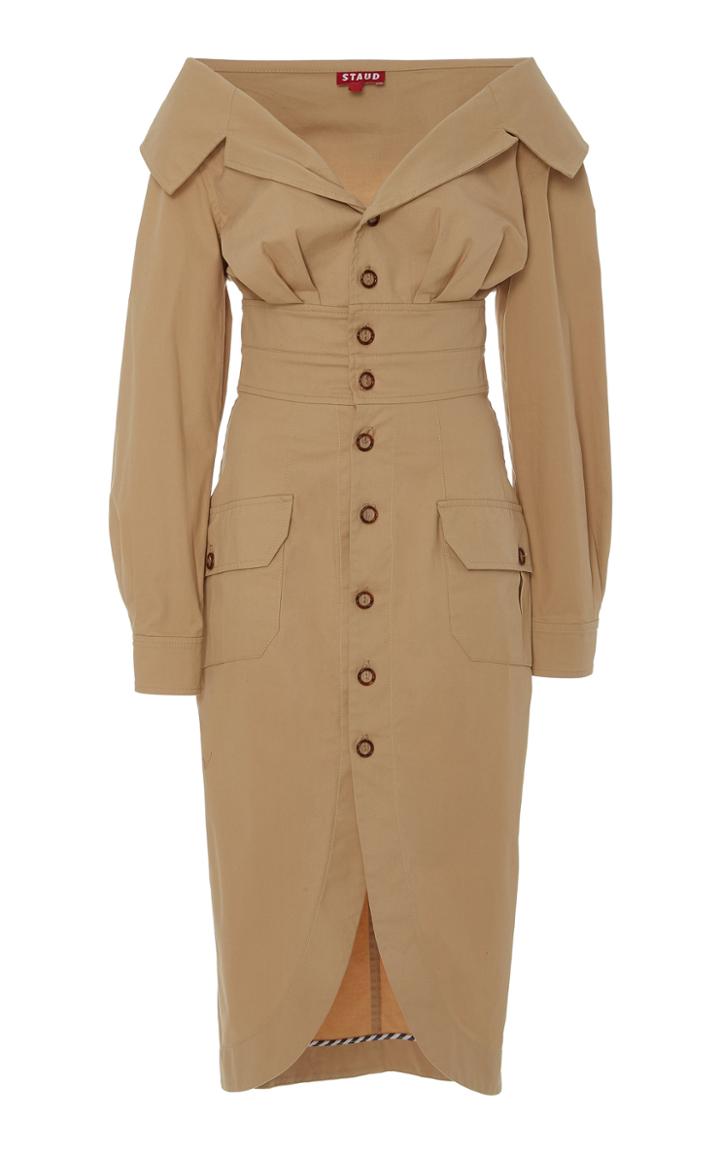 Staud Jack Cotton-blend Midi Dress