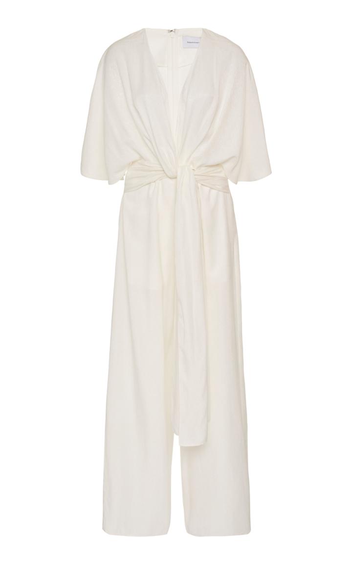 Significant Other Sia Tie-detailed Crepe De Chine Jumpsuit