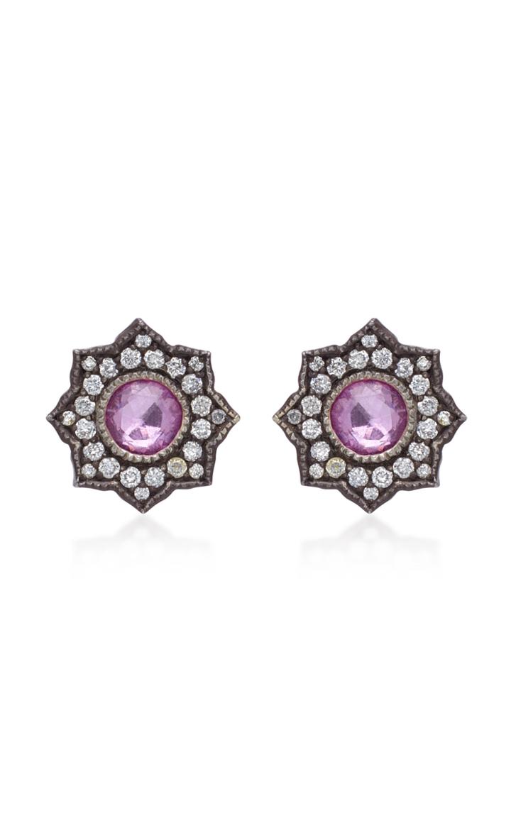Arman Sarkisyan Louiza 22k Oxidized Pink Sapphire Earrings