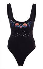 Cynthia Rowley Perforated Floral One Piece