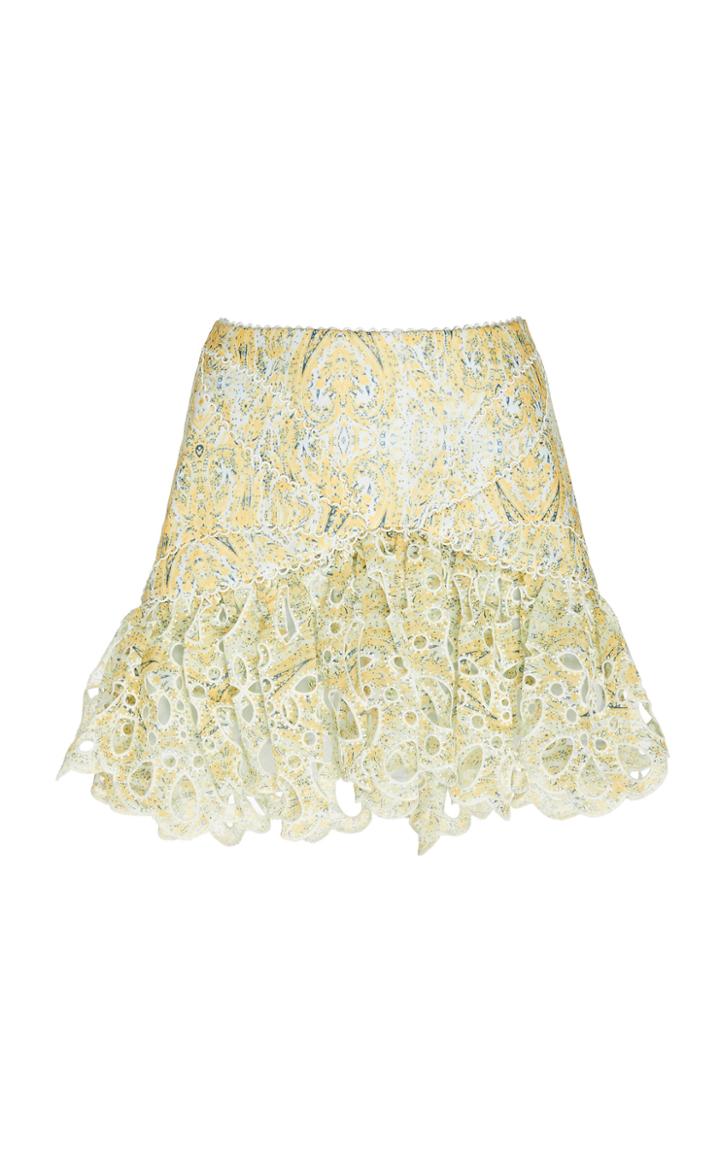 Acler Meredith Eyelet Printed Skirt