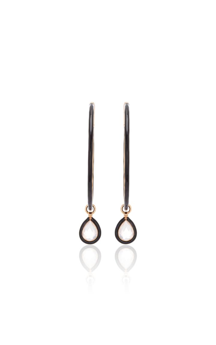 Moda Operandi Nina Runsdorf The Artist Black Enamel Medium Hoops
