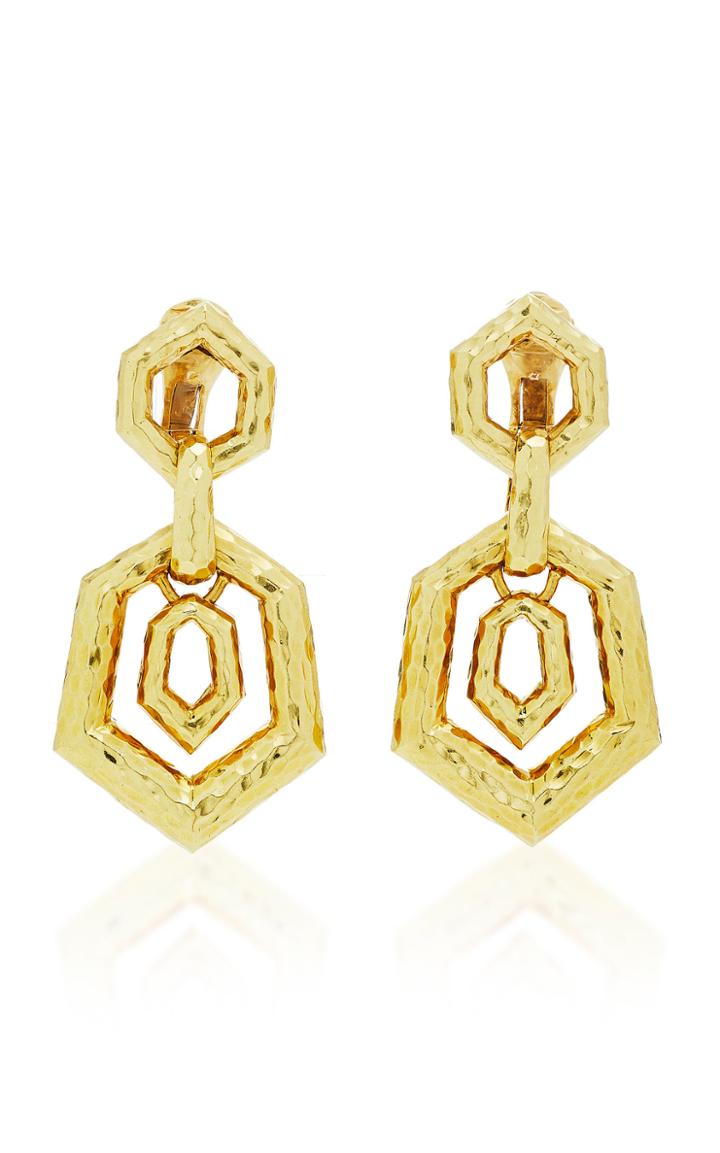 David Webb Hexagonal Earrings