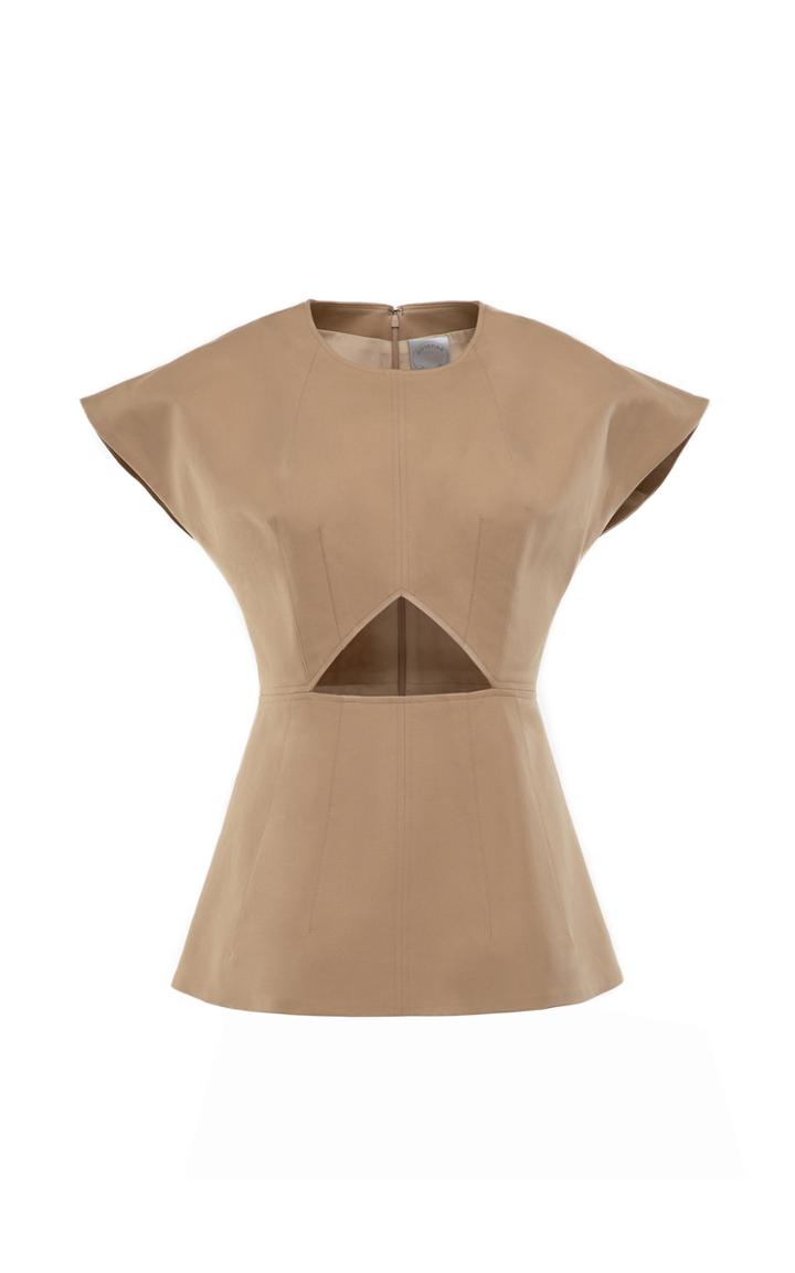 Moda Operandi Huishan Zhang Samara Cutout Cotton-silk Top