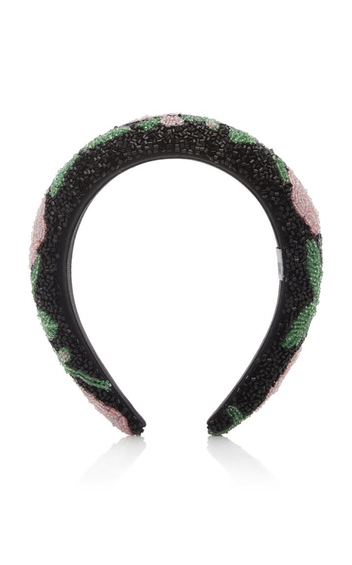 Moda Operandi Ganni Padded Beaded Floral Headband