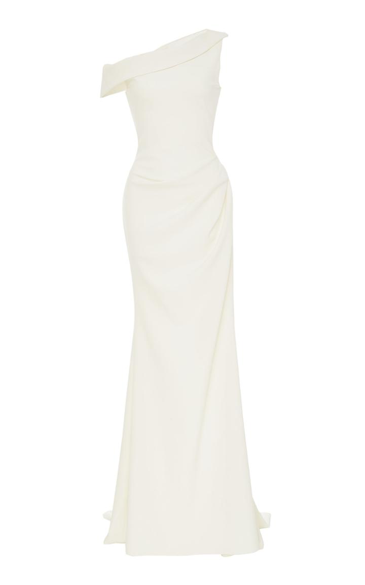 Christian Siriano One Shoulder Side Draped Gown