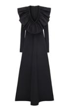 Moda Operandi Valentino Gathered Neckline Cotton-blend Maxi Dress Size: 36