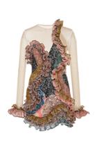 Zimmermann Ninety-six Spliced Ruffle Mesh Yoke Dress